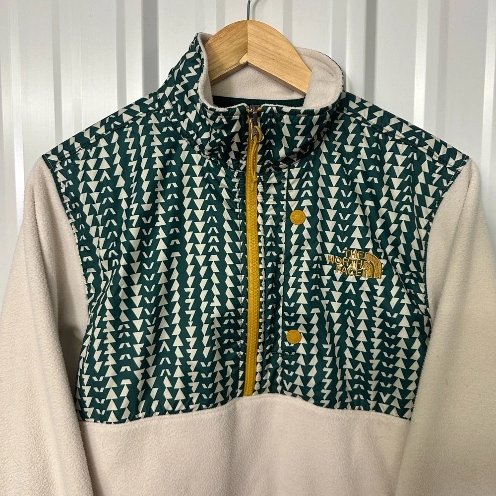 The North Face Fleece Pullover Geometric Print 1/2 Zip Mens Small Athleisure